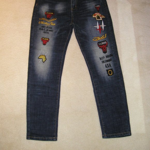 FC 2503 MEN Vouge Fashion (Size 36 Long) Distressed  Denim (Straight Leg) - Picture 2 of 16